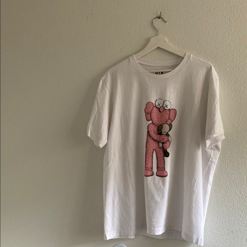 Kaws White T-Shirt with Pink BFF